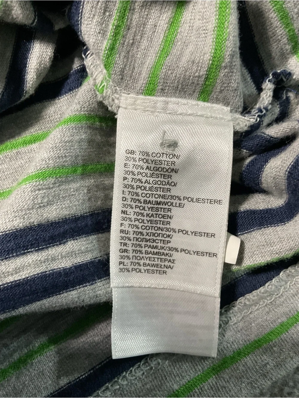 The North Face Men’s Striped Polo Shirt in Light Gray and Green. Size small 2014